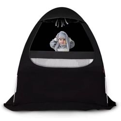 Voovc Crib Blackout Cover-99% Blackout, Pack N Play Travel Crib Tent