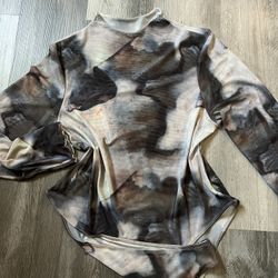 Women Plus Size Mesh Bodysuit