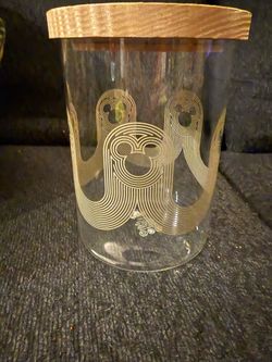 Disney Mickey Mouse Glass Jar with Wood Lid