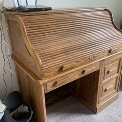 Roll top Desk and File Cabinets 
