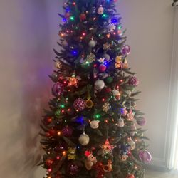 9ft Xmas Tree. Tree And Lights Only
