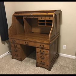 Oak Roll Up Desk