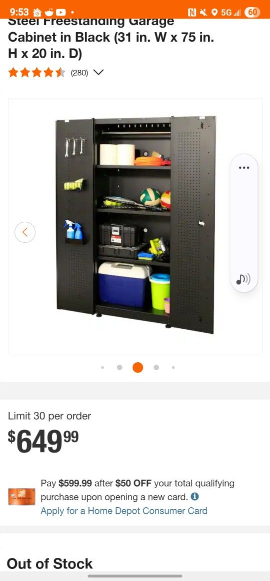 Husky Freestanding Garage Cabinet ( PLEASE READ)