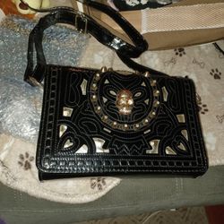 Eoret Black Skull Purse