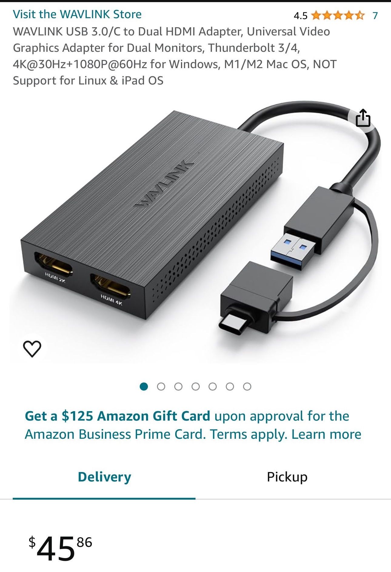 WAVLINK USB 3.0/C to Dual HDMI Adapter