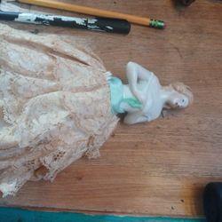Antique Porcelain Half-Doll Pin Cushion