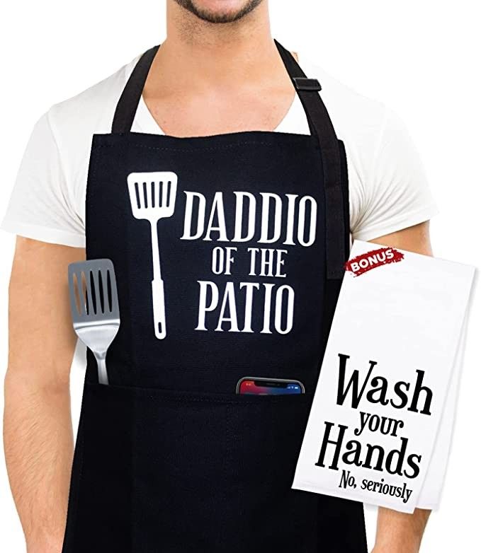 Cooking Apron for Men, Grill Apron for Men - Grilling Gifts for Dad - Aprons for Men, Funny Apron, Birthday Gifts for Dad, Grill Apron for Men 