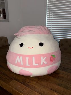 Squishmallow Strawberry Milk Plush