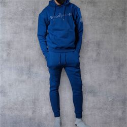 Woodpecker Logo Hoodie Men’s XS Blue Sweatshirt Athleisure Wear 