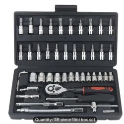 46-Piece Ratchet Socket Wrench Set – Full Repair Kit (Brand New)