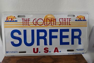 California Surf Novelty License Plates