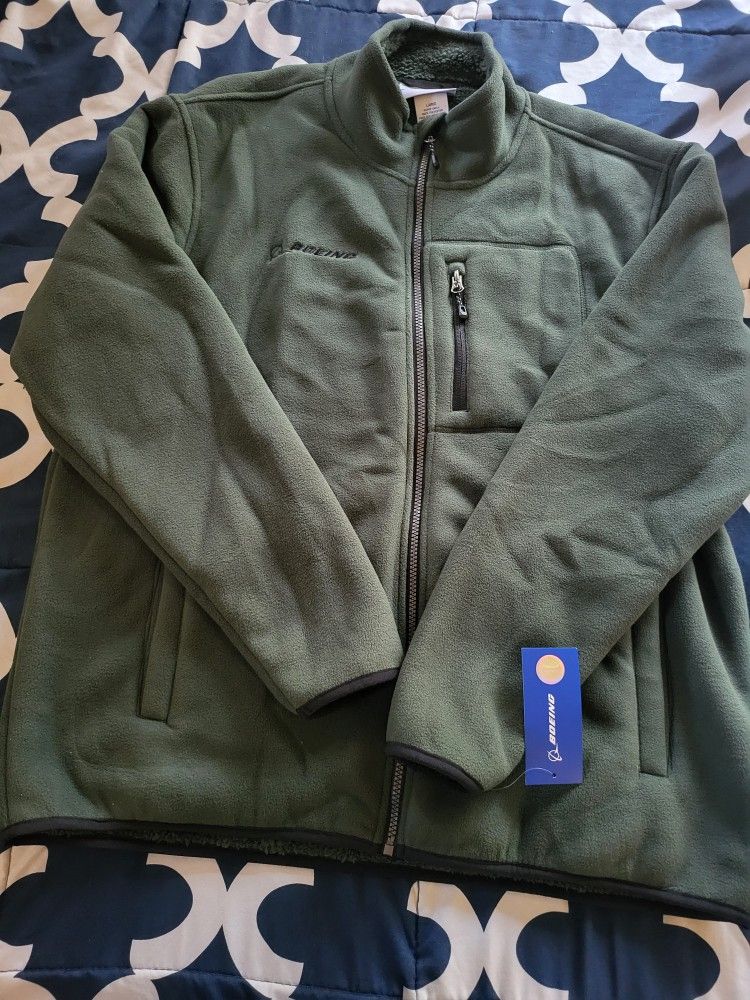 Boeing Men's Full Zip Fleece Jacket Size L