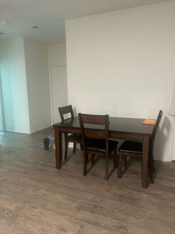 Dark Wood Dining Table with 4 Chairs