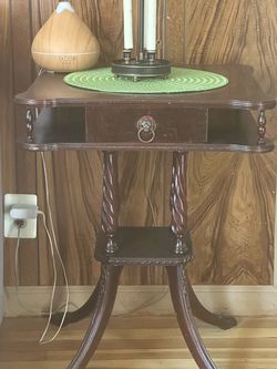 Antique Mahogany Side Table with Drawer