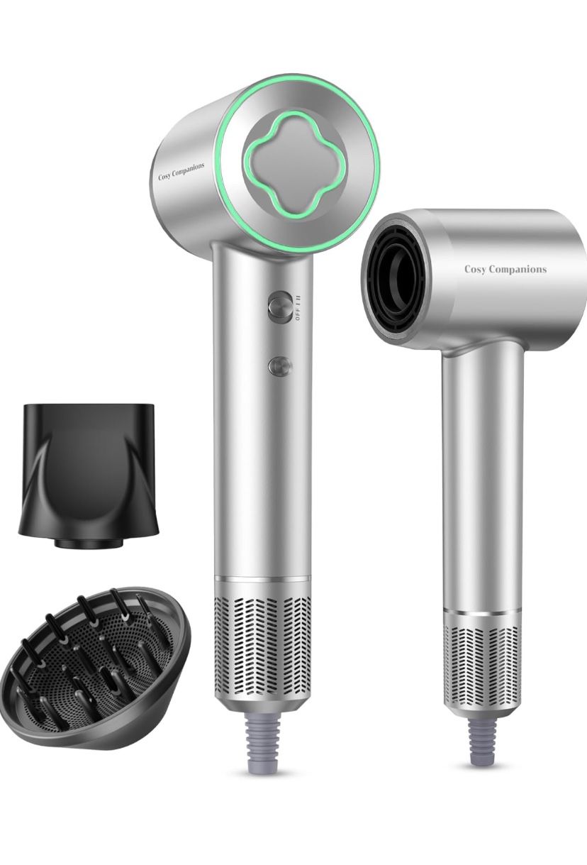 Hair Dryer - 150000 RPM High-Speed Brushless Motor Negative Ionic Blow Dryer for Fast Drying, Low Noise Thermo-Control Hair Dryer with Diffuser and No