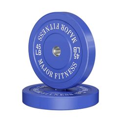 A pair 45lb MAJOR FITNESS LOW BOUNCE BUMPER PLATES (2 sets available)