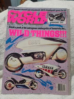 Vintage Cycle World Magazine April 1989 BMW Concept Kawasaki ZX-7 Honda CB-1