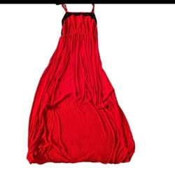 Red With Black Across Top Thin Strap Dress
