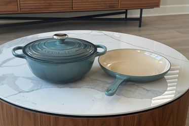 Le Creuset Cast Iron Soup Pot and Skillet Set