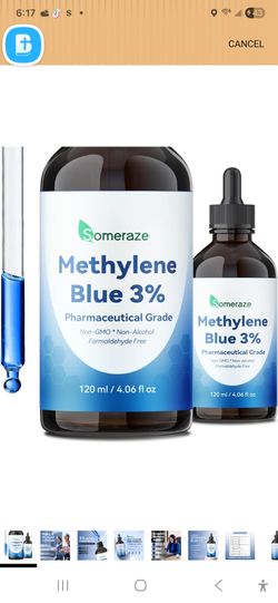 3% Methylene Blue Drops – High Purity USP Pharmaceutical Grade Blue Methylene Liquid for Humans, Cognitive & Focus Support, No Alcohol, No Formaldehyd