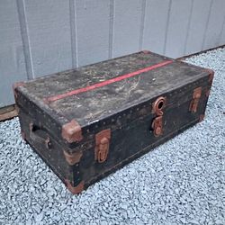 Antique Steamer Travel Trunk Coffee Table Storage Decor