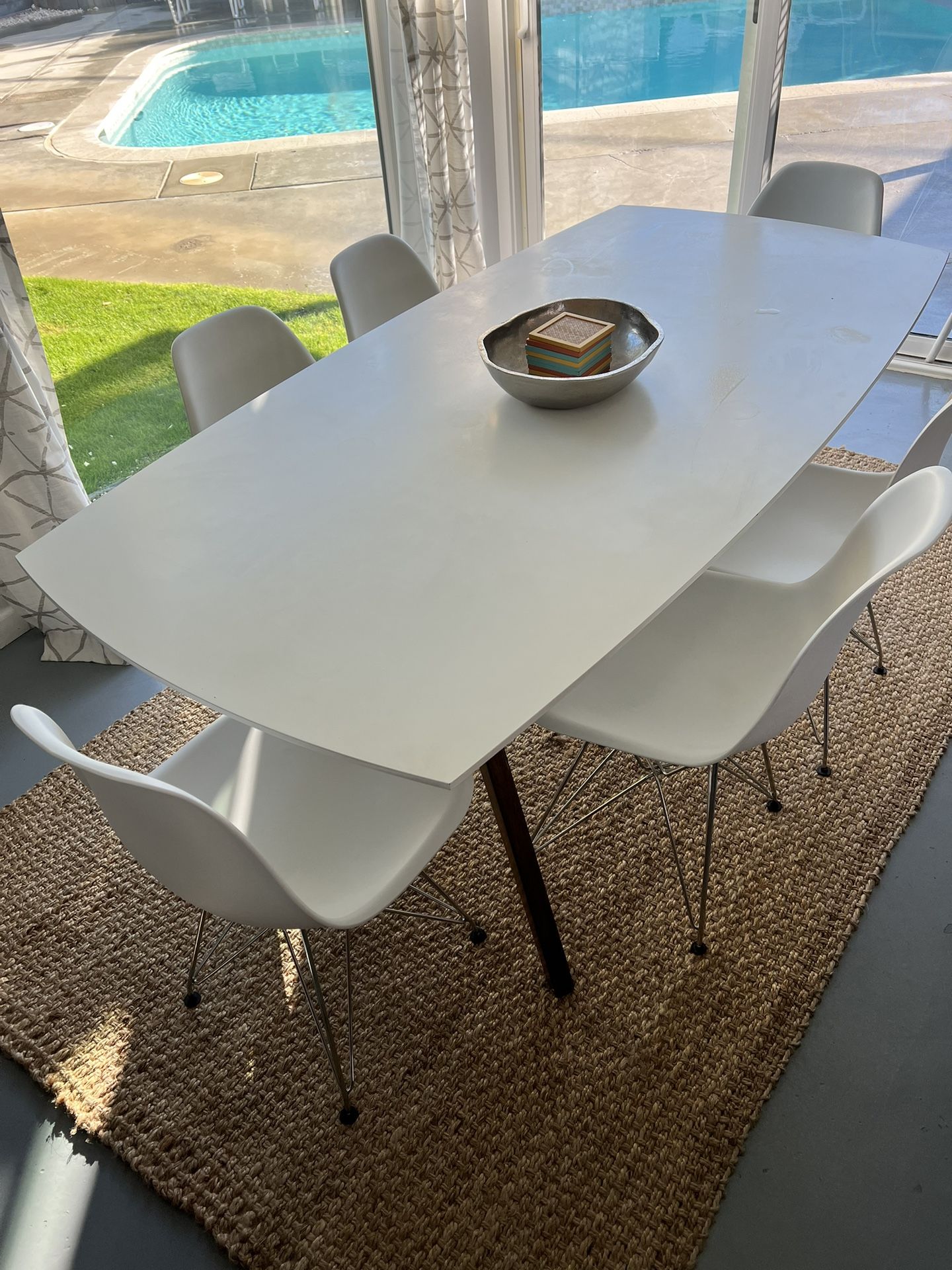 72" Emmond Mid-Century Modern Dining Table White/Brown - Threshold