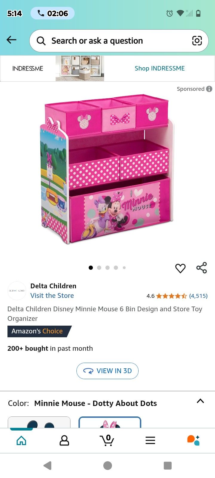 Toy organizer (Minnie Mouse)