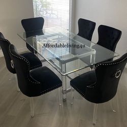 7 Pc Acrylic Dining Table Set Brand New In Box 