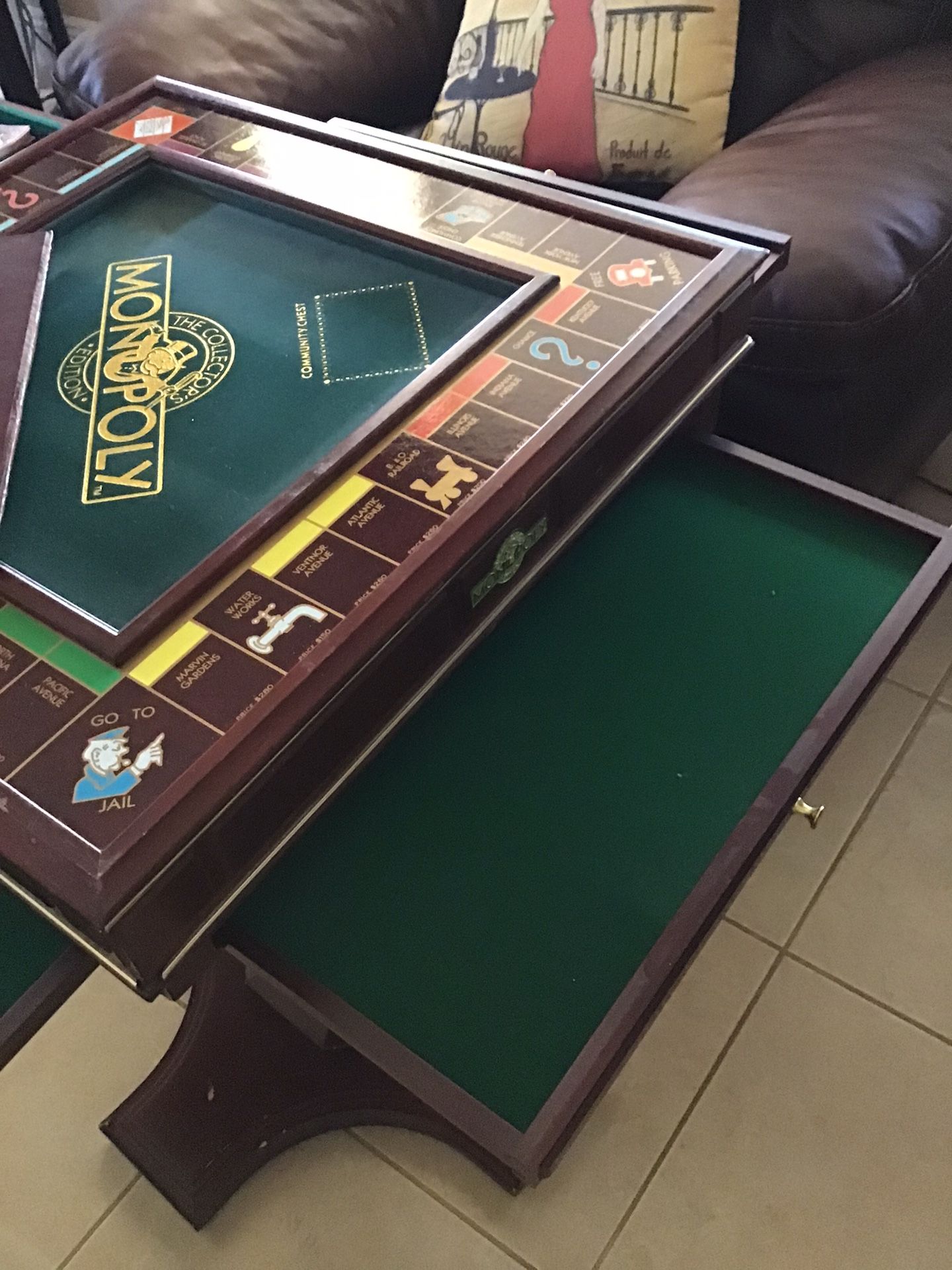 Monopoly Franklin Mint Collector Edition Complete With Glass Top And Pedestal Table