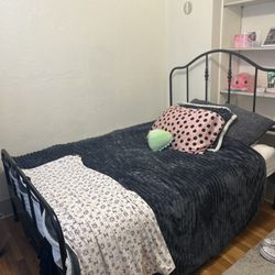 Black IKEA Bed Frame And Mattress For Sale!!!