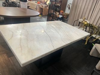 White Marble Top Dining Table