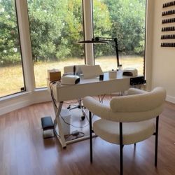 Manicure Table/Nail Desk 47 inch Modern Desk With 2 Storage Drawers