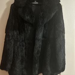 Switzers  Black Fur Coat- Fur Original French- Size Medium 