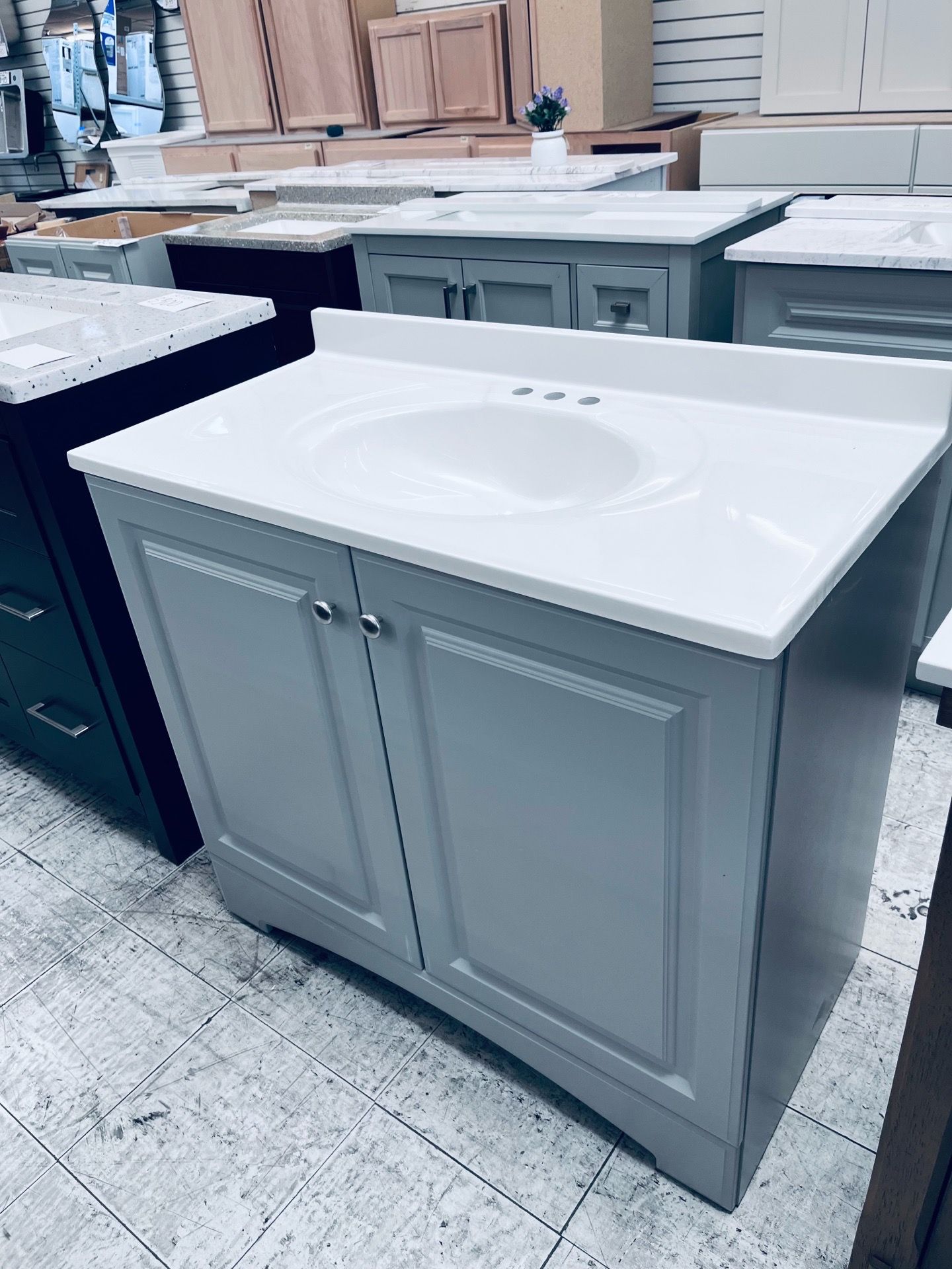 Bathroom vanity gray 36in