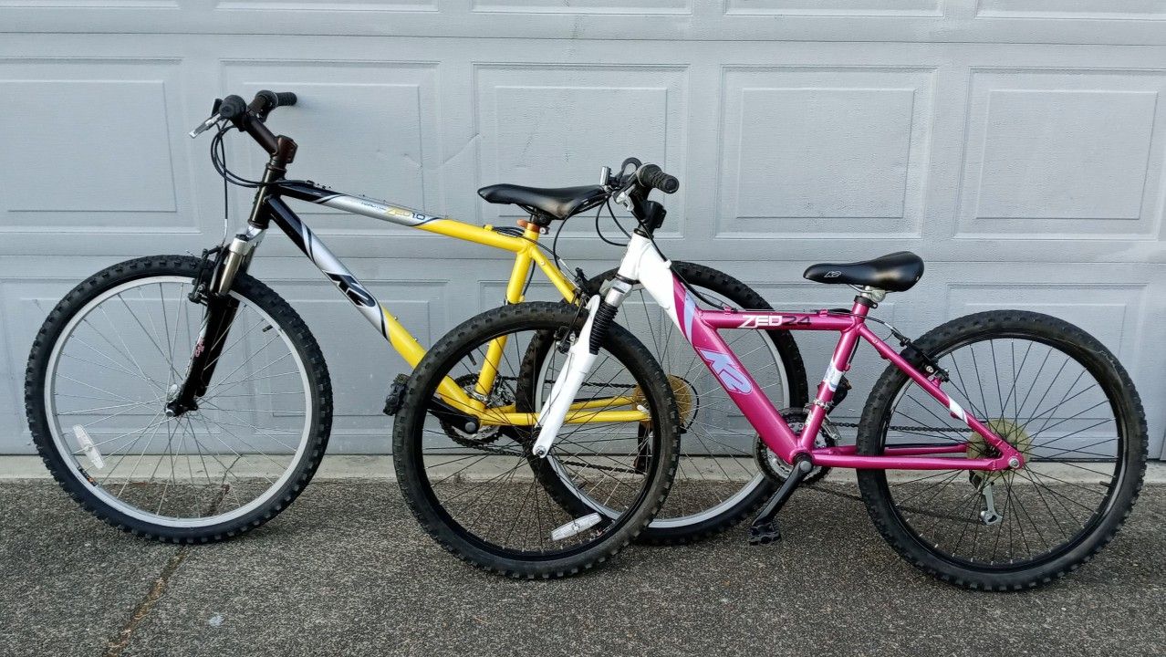 Two Matching Zed K2 Mountain Bikes for Sale in Vancouver WA OfferUp