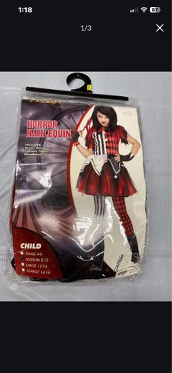 Horror Harley Quinn Girls Size Medium Halloween costume