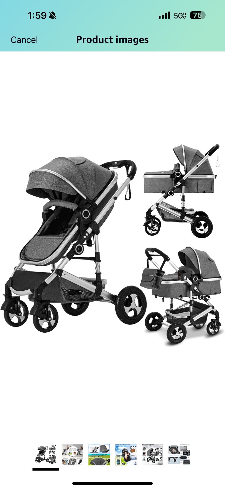 Kinder King 2 in 1 Convertible Baby Stroller