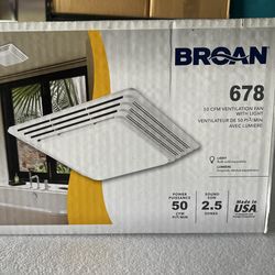 Broan 678 Ventilation Fan w/Light - Brand New