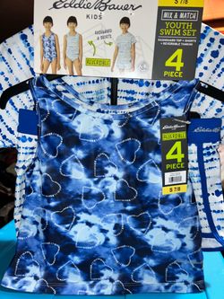 New. 4pcs girls swim sets. 10/12