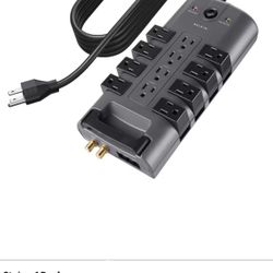 Belkin Surge Protector Power Strip w/ 8 Rotating & 4 Standard Outlets