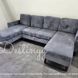 Dark Gray Corduroy 3-Piece Sectional Set