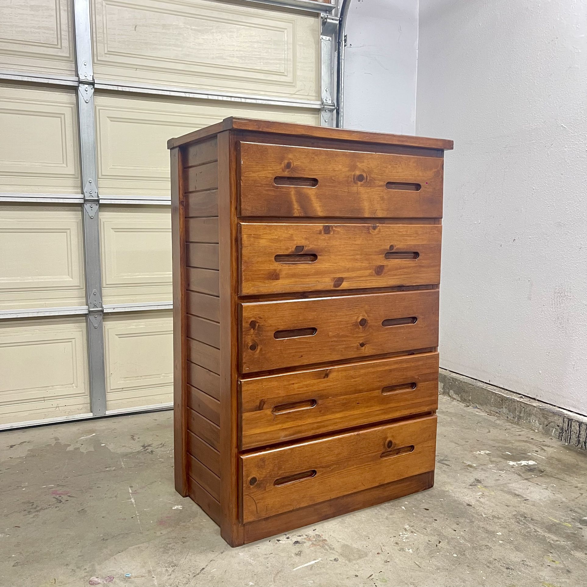 Vintage Solid Wood Dresser 5 Drawer Bedroom Furniture Organizer