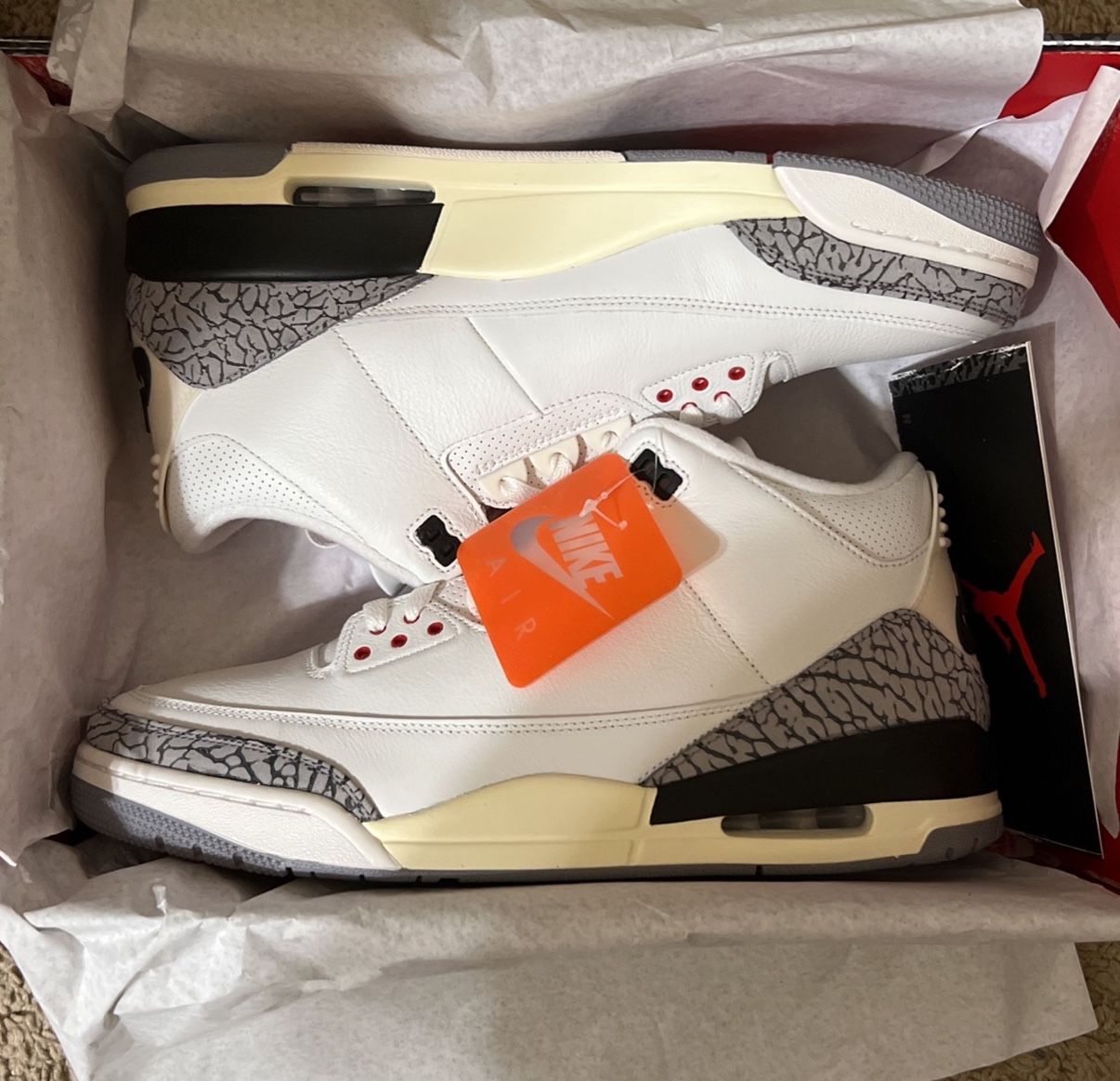Air Jordan 3 Retro White Cement Reimagined Size 9.5 *New And Unworn*