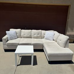 *Free Delivery* White 2 Piece Sectional Couch