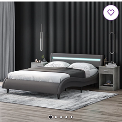 Queen size bed frame with led lights