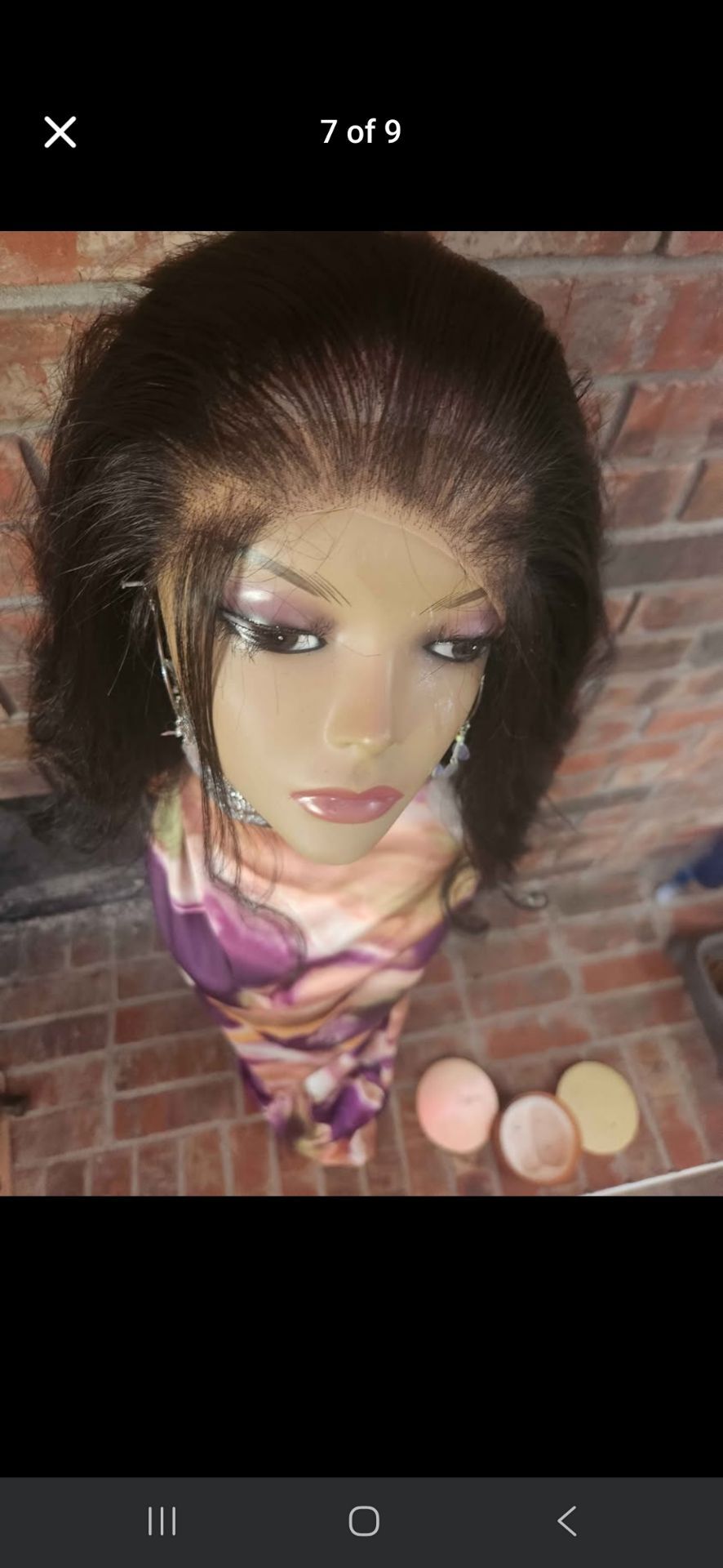 Pre-plucked synthetic wig