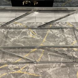 Modern Glass & Chrome Coffee Table Set (1 Large + 2 Side Tables)