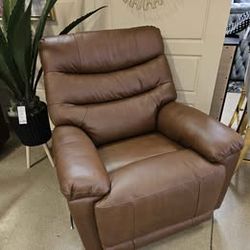 King Leather Swivel Recliner