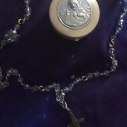 Two Tone Silver and gold rosary chain with casa