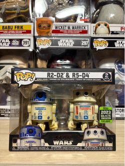 Funko Pop! Vinyl: R2-D2 & R5-D4 2 Pack - 2023 Galactic Convention Exclusive